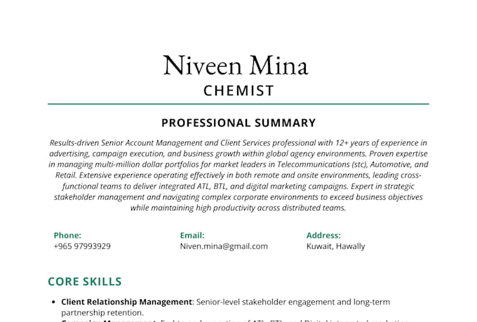 create a guaranteed CV for you in the field of technology